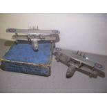 Dinky Toys pre-war 60H, Singapore Flying boat diecast fuselage, tin plat wings, 4 x 2 blade