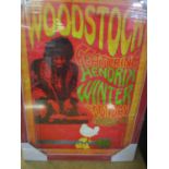 Framed and glazed Jimi Hendrix poster