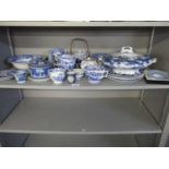 A mixed lot of blue and white ceramics to include Copeland Spode Italian pattern, two Miles Masons