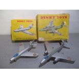 Dinky diecast 'French' aircraft 'Mystere IVA' 60A Jet fighter and a Vautour S.N.C.A.S.O jet