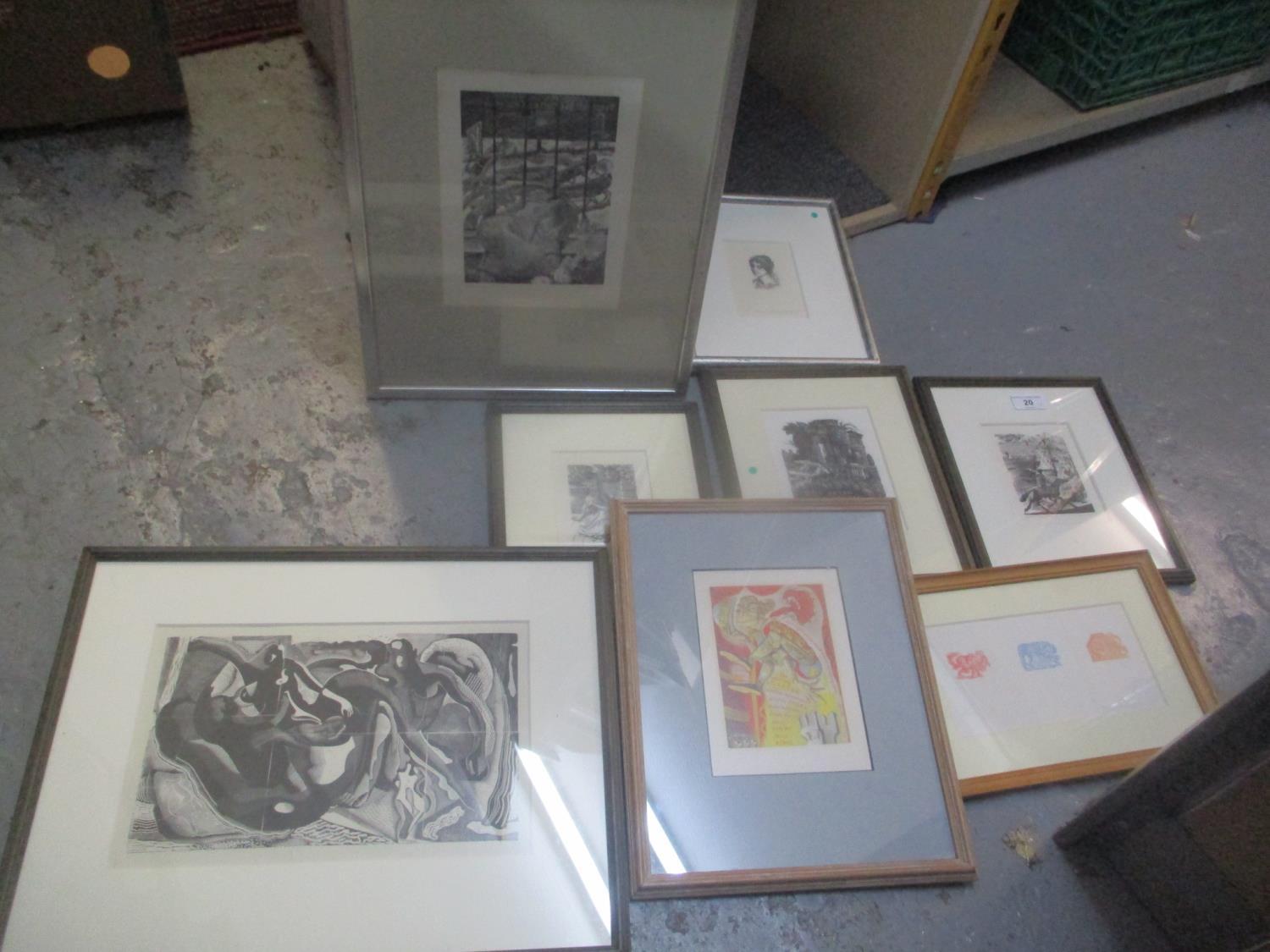 A collection of woodcut engravings, comprising signed works by Richard Shirley Smith, Simon Brett,