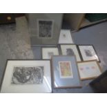 A collection of woodcut engravings, comprising signed works by Richard Shirley Smith, Simon Brett,