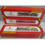 Three boxed 00 gauge Hornby locomotives to include an R352 Western Diesel, an R761 Hall Locomotive