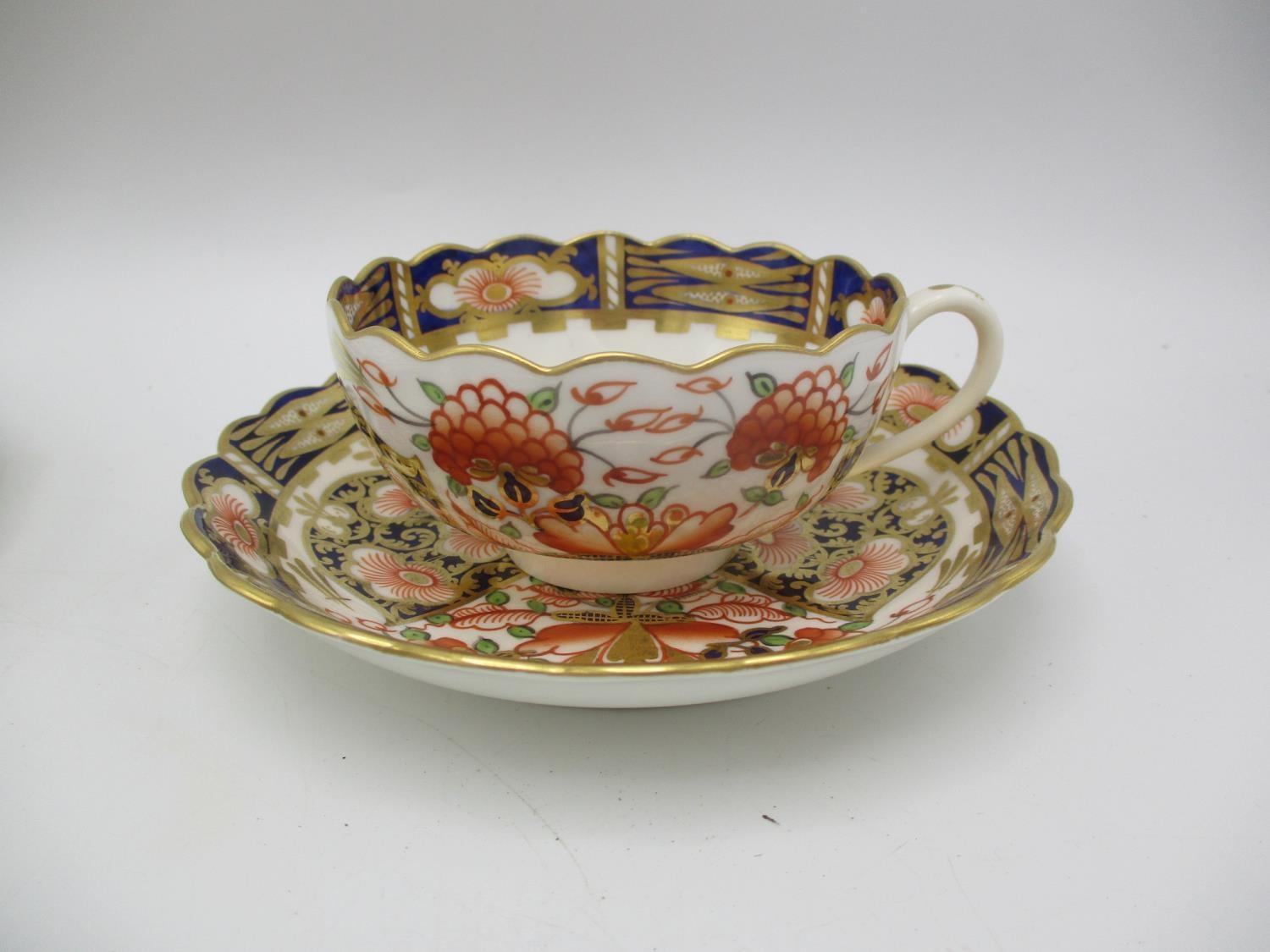 Samson Hancock- five pieces comprising two plates, a teacup with saucer and a sugar bowl - Image 2 of 3