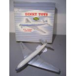 Dinky Toys 702 DH Comet jet airliner BOAC 1954-55, white, blue body, silver wings and tail, G.