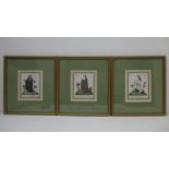 Mid 19th century French School - Three full length portraits of religious figures standing on a path