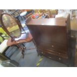 Mixed furniture to include a Stag mahogany bookcase, a light oak open bookcase, a dressing table