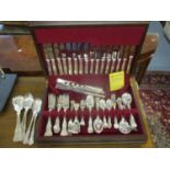 A Cooper Brothers silver plated ten place setting King pattern canteen of cutlery contained in a