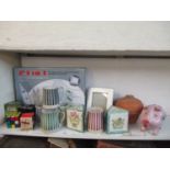 A '21 in 1' Wii entertainment pack, a selection of games and other items to include five Rye pottery