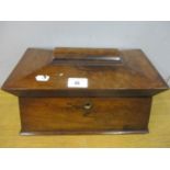 A William IV, circa 1840, rosewood tea caddy A/F (Condition: rings missing from side handles and