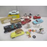 Mixed toys to include a Dinky 553 boxed, Corgi Tour De France set, Corgi Batmobile and others