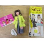 An early 1970's Sindy's little sister Patch doll with brown hair dressed in white pants (quite