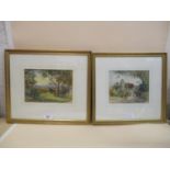 George Eliot Interest - Patty Townsend Johnson - Two watercolours, 'All Saints Church, Chilvers