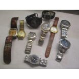 Various mens wristwatches to include Seiko, Bernex Guess and others