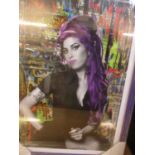 Framed and glazed Amy Winehouse print