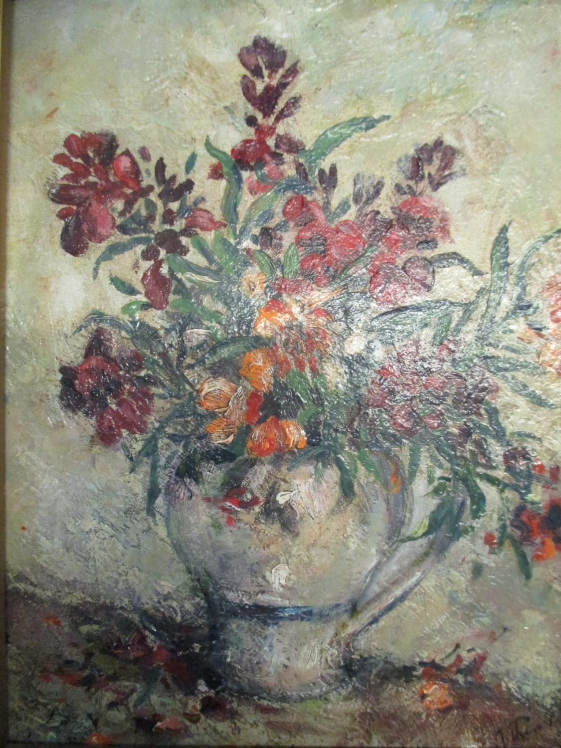 Arthur Edward Davis (1893-1988) Wallflowers, oil painting on artists board, signed lower right