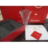 A Baccarat glass Ginkgo vase 180, circa 2001, in original box with receipt