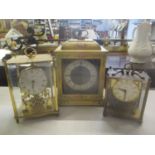 Three clocks to include a vintage mantle clock fitted with a Mercer movement
