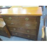 A late 19th/early 20th century walnut chest of two short and three long drawers 100cm h x 103cm w