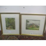 George Eliot Interest - Patty Townsend Johnson - Two watercolours, 'Griff House' and 'The Nut Walk