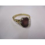 A 9ct gold and silver set garnet dress ring, weight 2.4g in total, ring size UK letter R