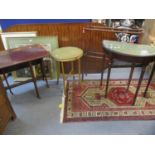 Small furniture to include a mid 20th century gold painted circular occasional table with cross