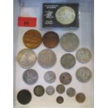 A group of American mainly silver coinage to include an 1881 one dollar coin, a 1902 half dollar