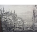 A.Haig - Venice, an engraving, published by Robert Dunthorne in 1898, 60 x 82cm, mounted in an oak