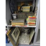 Vintage books on Furniture and children's books together with mixed items to include a military