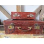 A vintage J.C Vickery of Regent Street brown crocodile suitcase 51 x 35cm together with a smaller