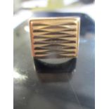 A 14ct Russian rose gold gents signet ring, weight 10.9g, Russian 583 hallmarks