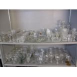 A large quantity of miscellaneous cut glassware to include Webb style wine glasses, decanters and
