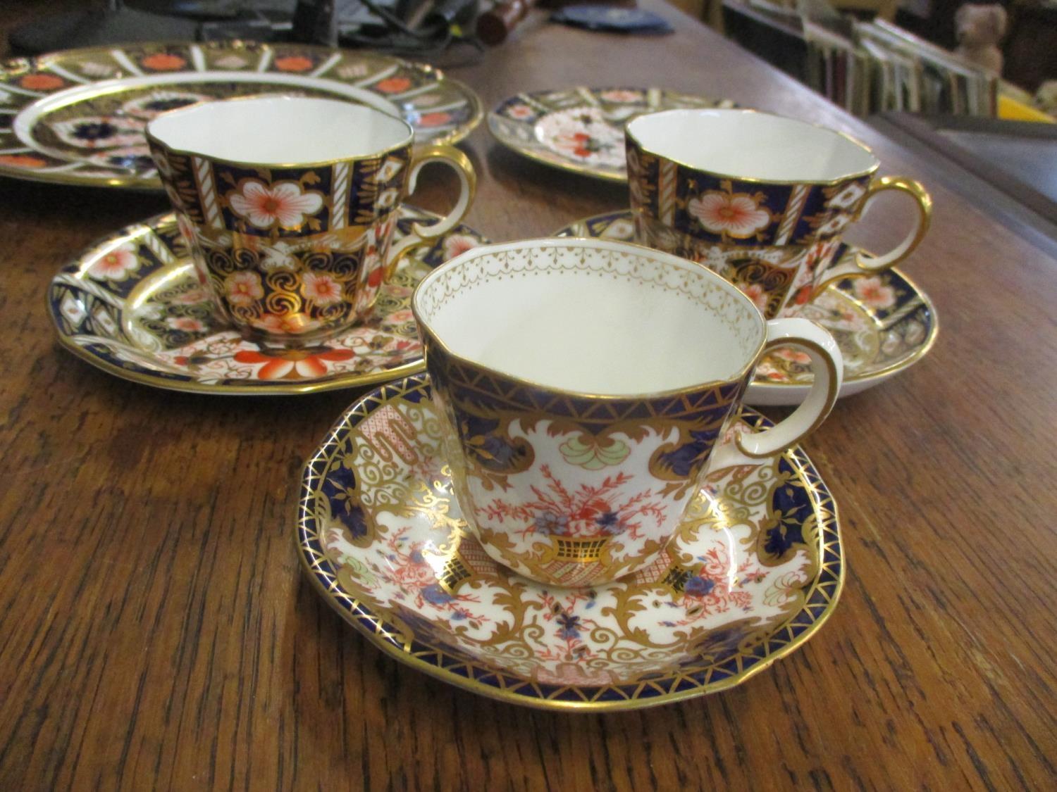 A quantity of mixed Royal Crown Derby plates and cups together with a 19th century dish - Image 2 of 3