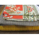 Three bolts of mid to late 20th century fabric comprising Warner & Sons The Tea Garden from the