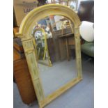 A contemporary painted gilt with glass inset panel Flemish wall mirror 122 x 95cm