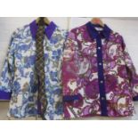 Two late 1960's/early 1970's psychedelic flower power ladies blouses, 38" chest, together with an