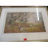 J.Pedder - Burham Beeches circa 1890, a print 58 x 33cm, mounted in a painted frame