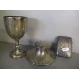 Mixed silver to include an early 20th century silver goblet, total weight 218.1 grams