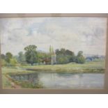 VPR - Bisham on Thames, a watercolour, 35 x 23cm initialled lower left hand corner, mounted in a