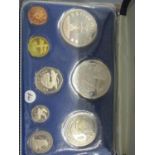 A 1973 Franklin Mint silver First National coinage proof set