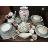 A quantity of miscellaneous domestic china to include a Portmeirion teapot, Ridgeway tableware and a