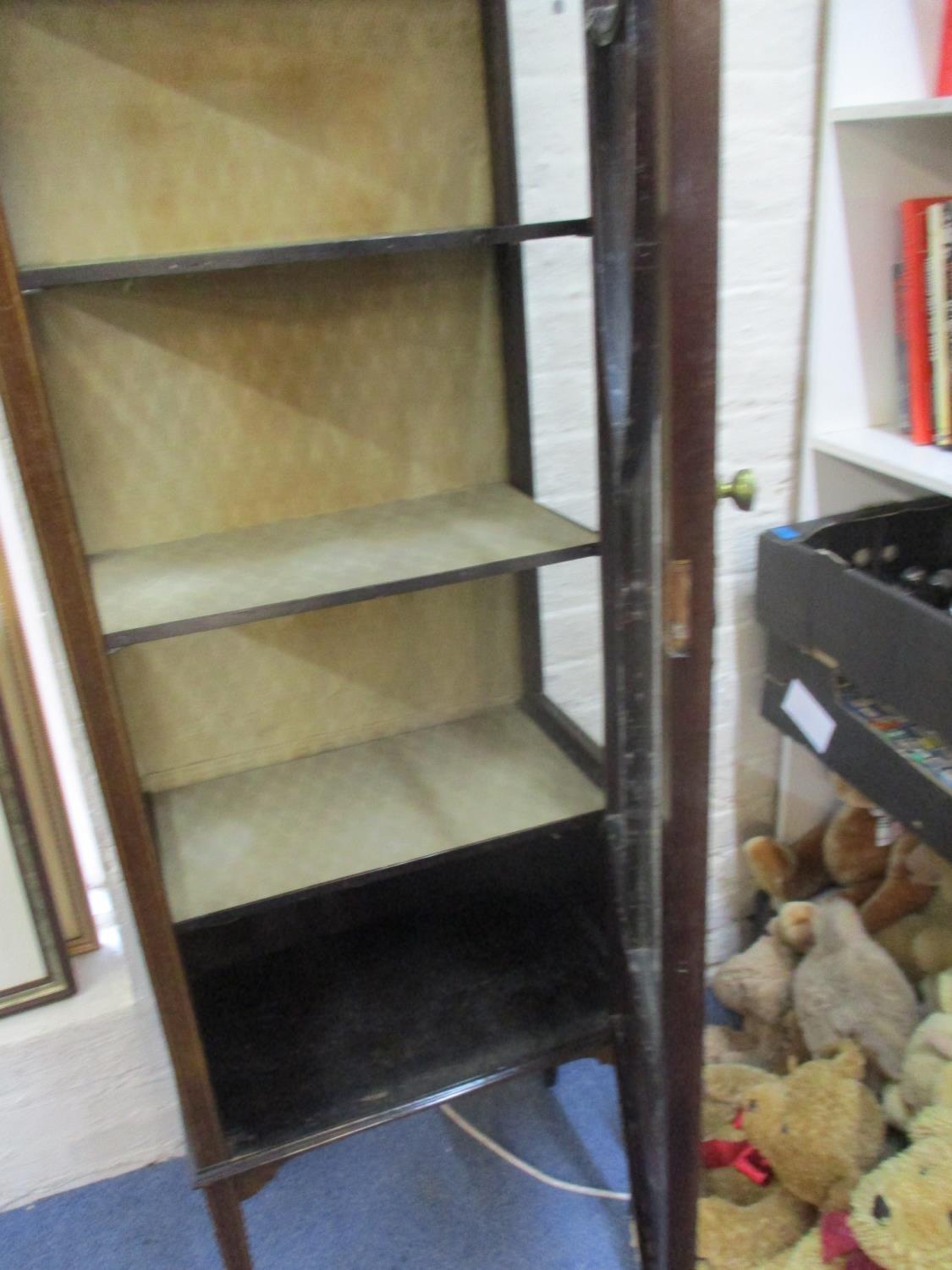 An early 20th century mahogany glazed display cabinet with internal shelves, 168 x 65cm - Image 2 of 3