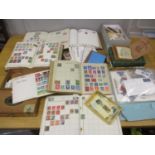 A stamp collection comprising five worldwide albums to include Chinese stamps and a Penny Red and