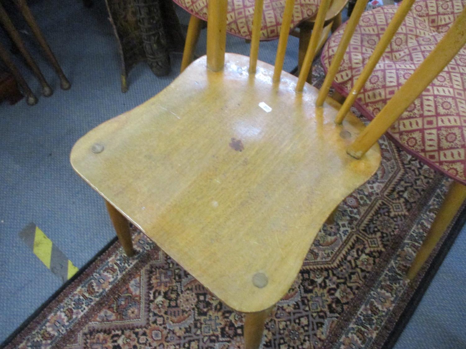 Three Ercol spindle back beech chairs of two different designs, one A/F (complete, just requires - Image 2 of 3