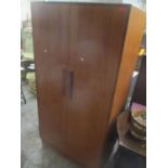 A mid 20th century retro G-plan Fresco teak two door wardrobe 175 h x 91cm w