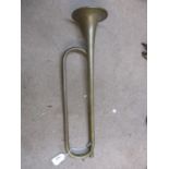 A 19th/20th century brass trumpet (mouth piece missing)