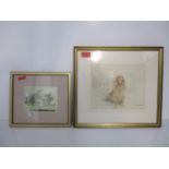 Two prints to include Gill Evans - a study of a cocker spaniel, limited edition print 213/800 and
