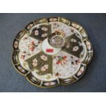 A large Crown Derby Imari patterned tray together with a later Crown Derby trinket dish