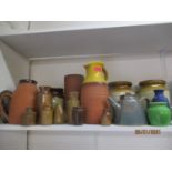 A small quantity of miscellaneous terracotta to include wine jugs together with studio pottery, a