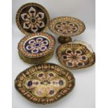 A Victorian Royal Crown Derby porcelain dessert service in the Imari pattern (1126), comprising